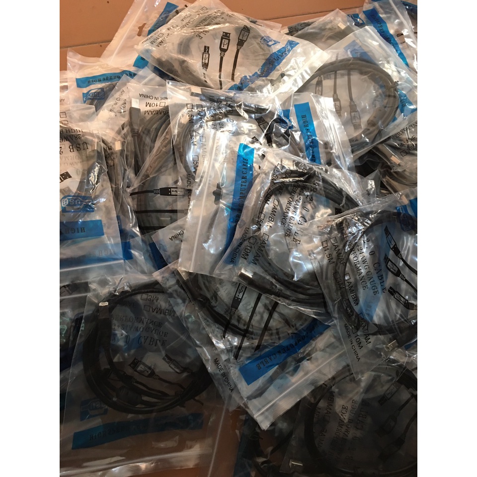 Dây cáp USB 1,5m nối tín hiệu nối máy tính với máy in hàng xịn theo máy