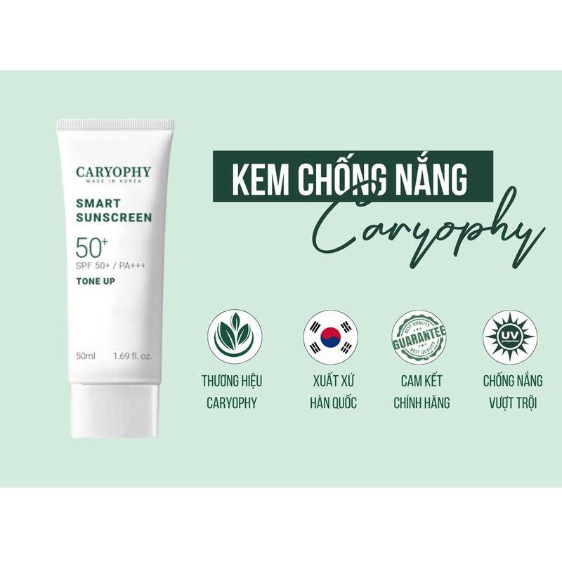 Kem Chống Nắng Caryophy Smart Sunscreen Tone Up SPF50+ PA+++