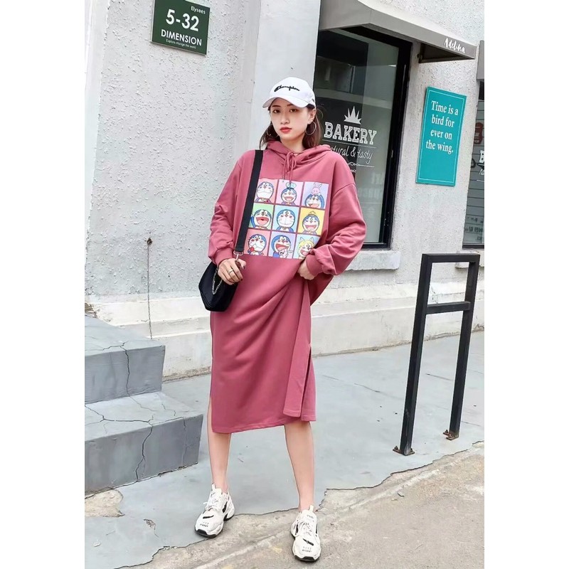 Váy Hoodie Oversize Có Mũ Doremon Doraemon