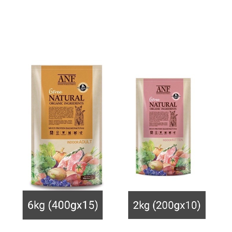 Hạt ANF 6Free Indoor Cho Mèo Con và Trưởng Thành Gói 2kg - 6kg