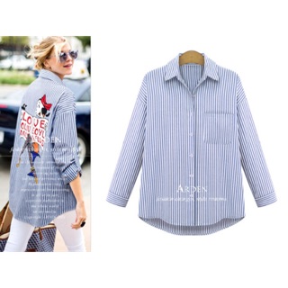 Áo sơ mi nữ kẻ sọc size lớn cho người béo size 5XL 70-80kg