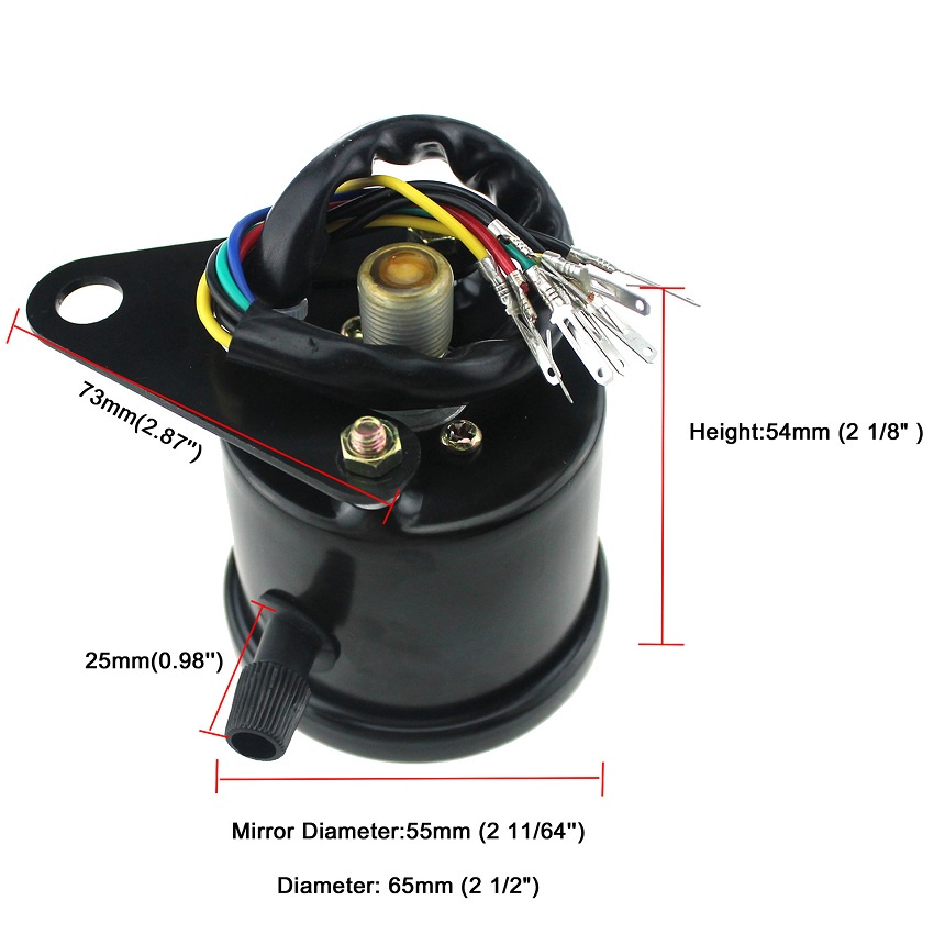 Đồng hồ xe máy độ classic ODOMETER có đèn báo 3 chức năng cơ bản chuyên độ xe classic phù hợp độ Cafe Racer Tracker Win