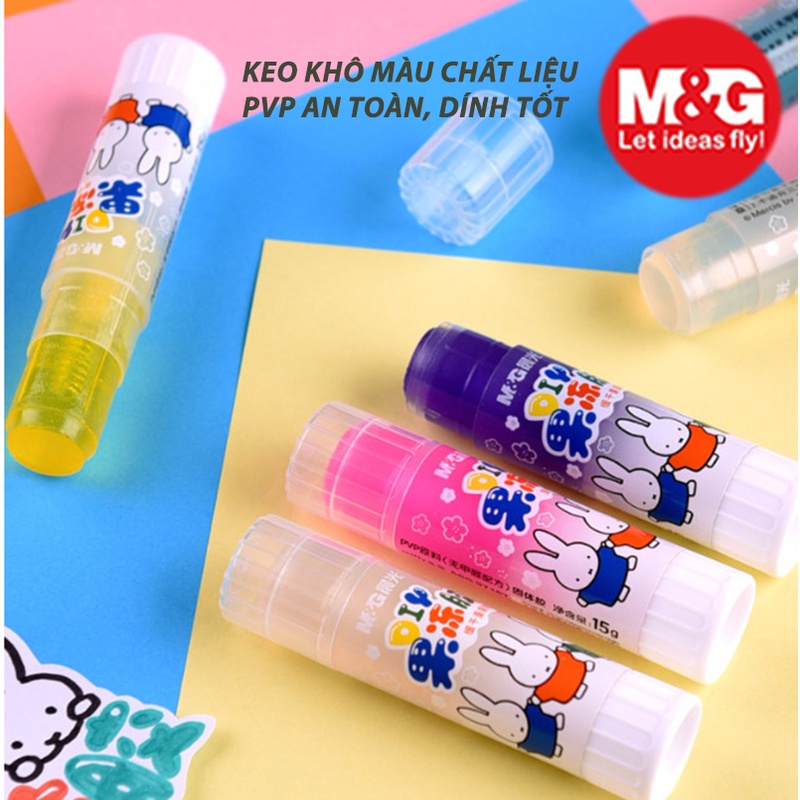 3C hồ khô 3 Màu - Hồ dán siêu dính ASG97167 chất liệu PVP an toàn, trọng lượng 15 gram