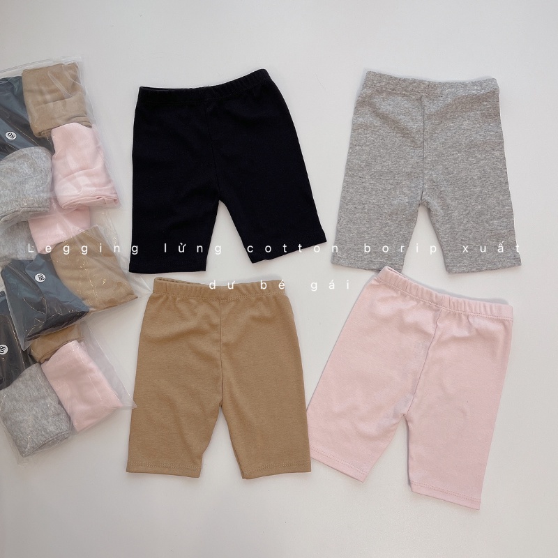 Quần legging, quần đùi cho bé gái chất cotton xuất dư co giãn 4 chiều màu sắc Vintage Xu Xu Kids size từ 8 đến 18kg