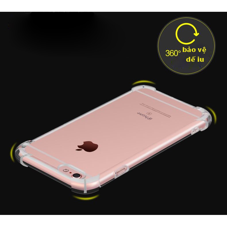 Ốp chống sốc iPhone 360 độ Silicon dẻo, iPhone 5/5s/6/6s/6 Plus/6s Plus/7/7s Plus/8/8 Plus/X