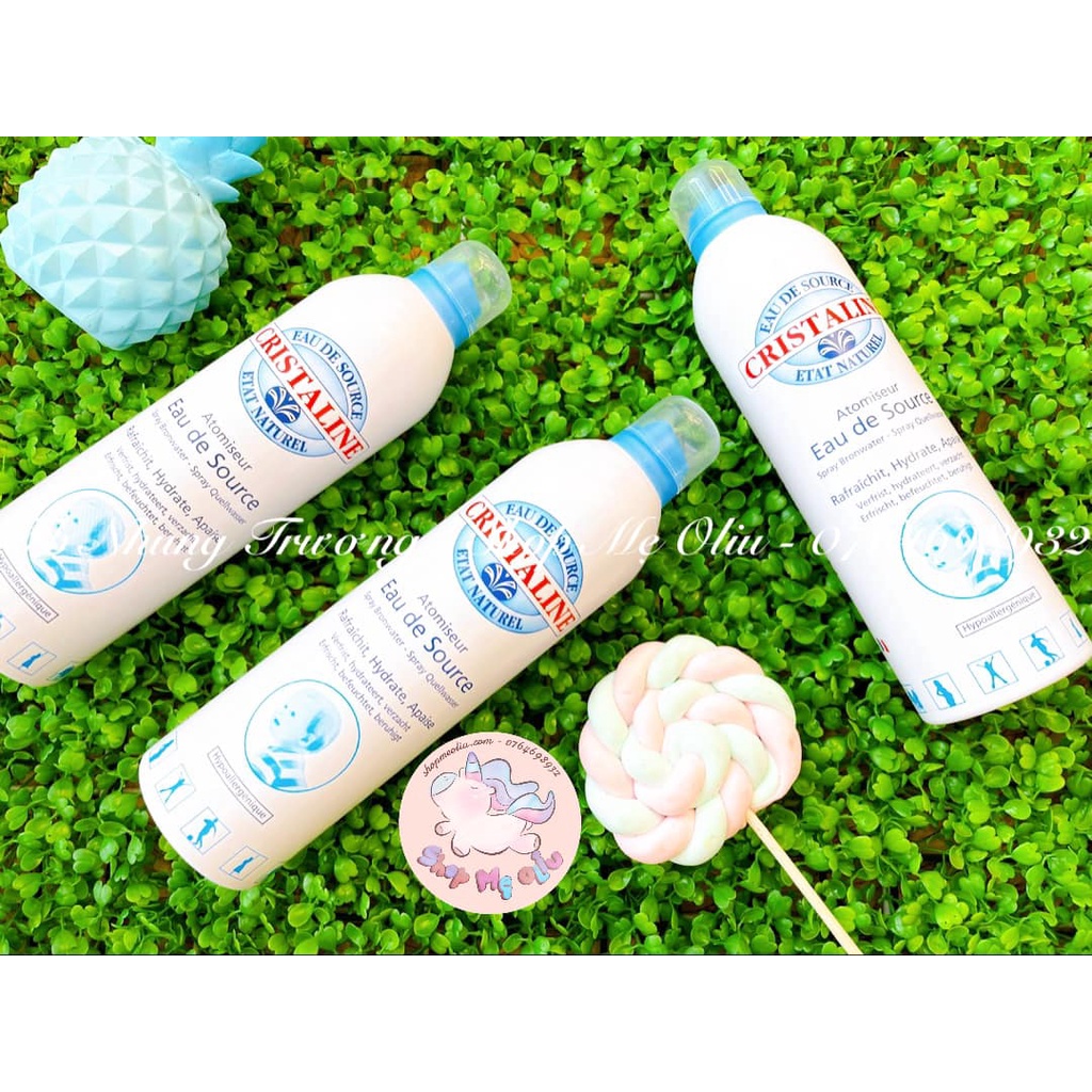 [HÀNG PHÁP] Xịt khoáng cấp ẩm Cristaline dùng cho bé sơ sinh, mẹ bầu, mọi lứa tuổi 400ml date 07/2023