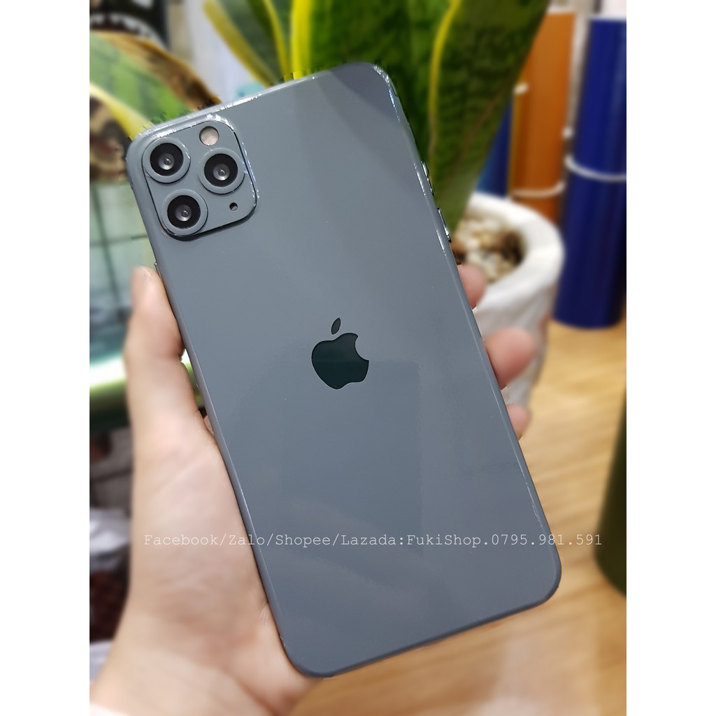 [IPHONE]Tấm Dán Skin mặt sau Glossy Nardo Grey Full Viền Dành cho 5 6 7 8 6plus 7plus 8plus X XS XR XSMAX 11 PRO MAX