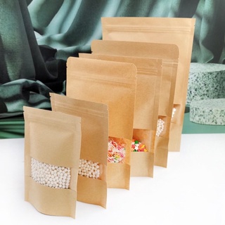 Túi zip giấy kraft nhiều size - set 10 cái