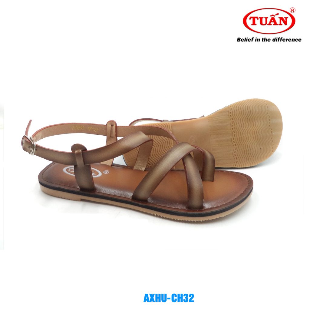 Sandal nữ bệt 💥quai da bò thật💥 thương hiệu Tuấn AXHU-H32