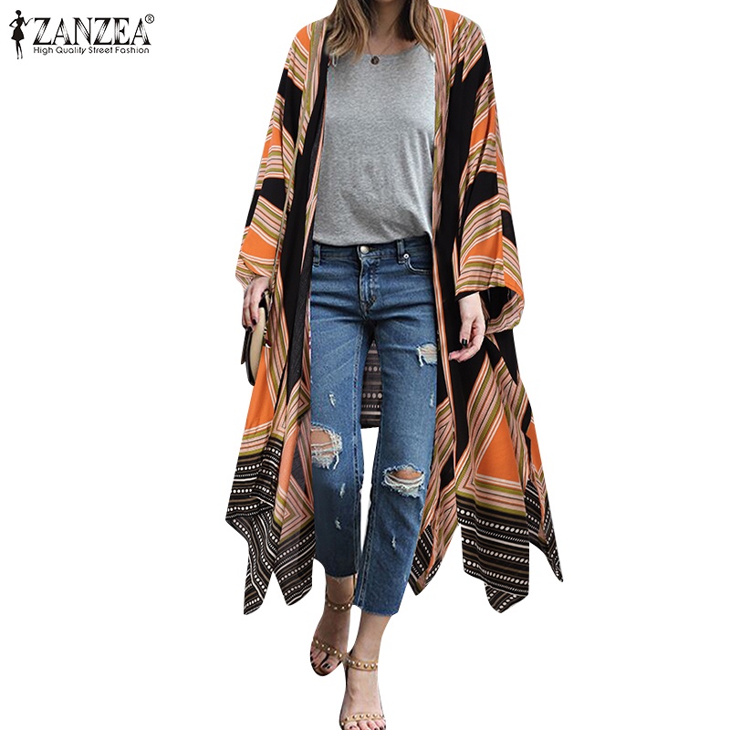 Áo khoác cardigan ZANZEA vạt xéo họa tiết thời trang cho nữ