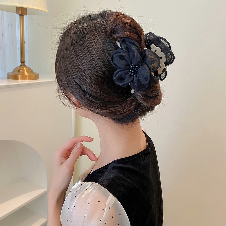 Kẹp Tóc Hình Hoa Lớn Bằng Lưới Thời Trang Hàn Quốc Cho Nữ