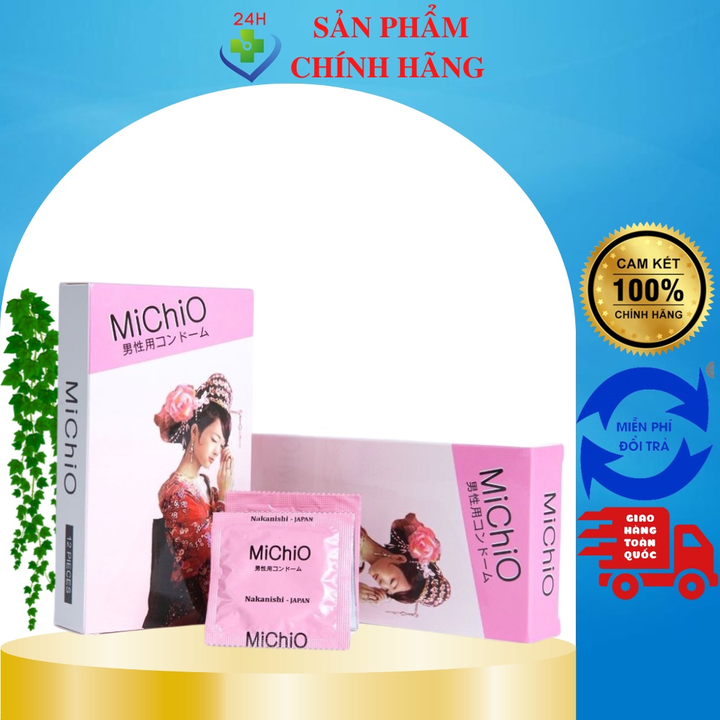 Bao cao su MiChiO gân gai nhẹ, co dãn linh hoạt , hộp 12c
