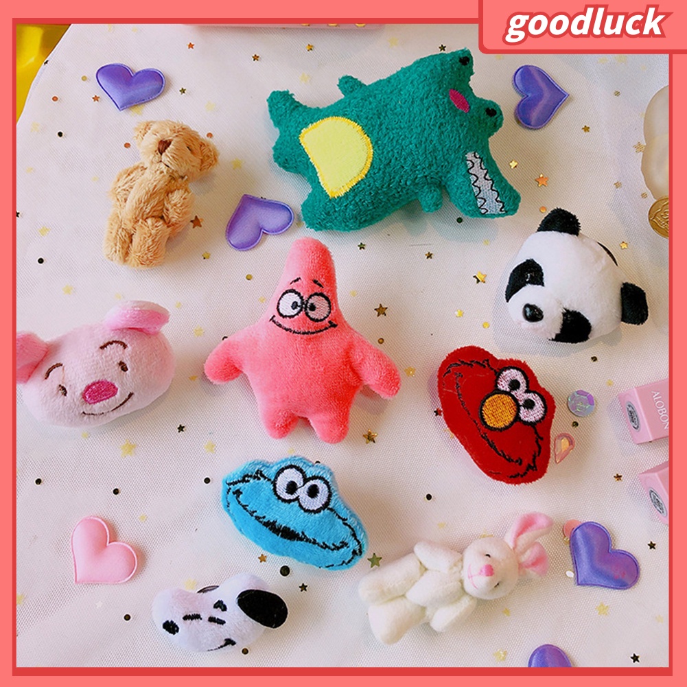 ps/Cartoon Mini Patrick Pikachu Duck Plush Doll Brooch Pin Shirt Bag Badge Decor