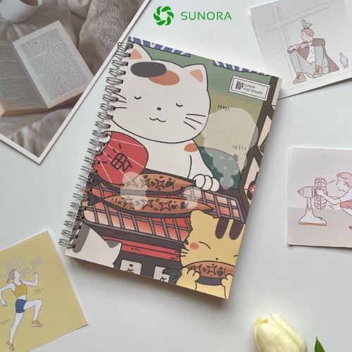 Sổ tay cute ghi chép a5 160 trang sổ tay mèo Nhật Bản dễ thương