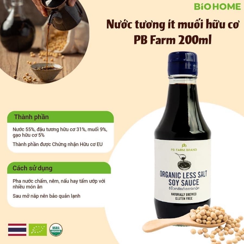 [PBFarm] Nước tương hữu cơ ít muối cho bé PBFarm - 200ml