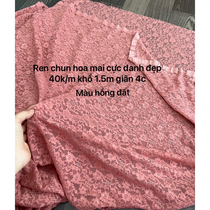 Vải Ren Hoa Đen , dài 3m ren chỉ Hoa Hồng  , may Váy , Áo dài , sợi Bền Đanh-chất lượng Hàn Quốc