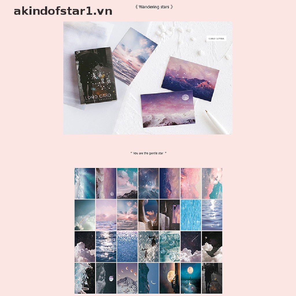 Set 28 Tấm Thẻ Ảnh Lomo Mini Họa Tiết Hoạt Hình Giáng Sinh