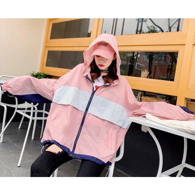 Áo Khoác Gió Nữ Form Rộng Phối Màu Hot AK29