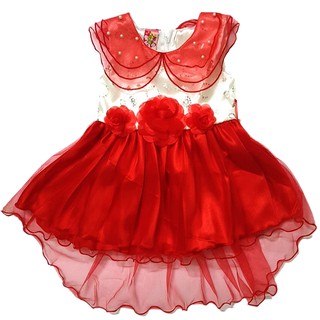 Đầm Noel màu đỏ 2 lớp cao cấp chất ren dày mịn đính hạt châu size từ 7-24kg