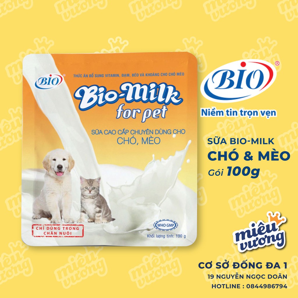 [Mã 229FMCGSALE giảm 8% đơn 500K] Bio-Milk | Sữa Biomilk Cho Chó Mèo | Gói 100g | Bio Milk