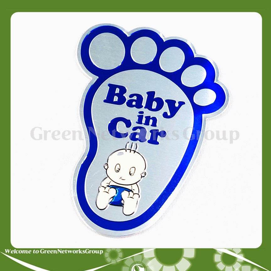 Bộ tem dán xe kim loại baby in car Greennetworks