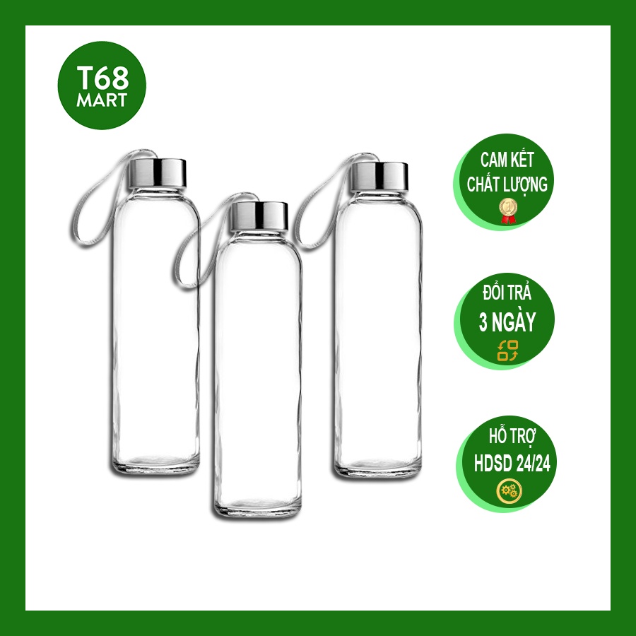 Chai Thuỷ Tinh Nano Slim Detox Hogi dùng đựng nước uống, nước detox Dung Tích 200ml