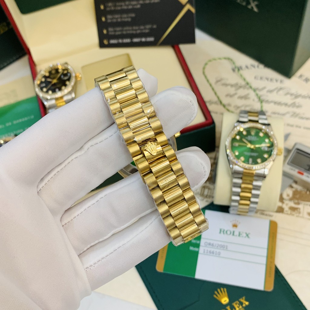 Đồng hồ nam Rolex - viền đá dây kim loại chống nước - DH501 Shop450