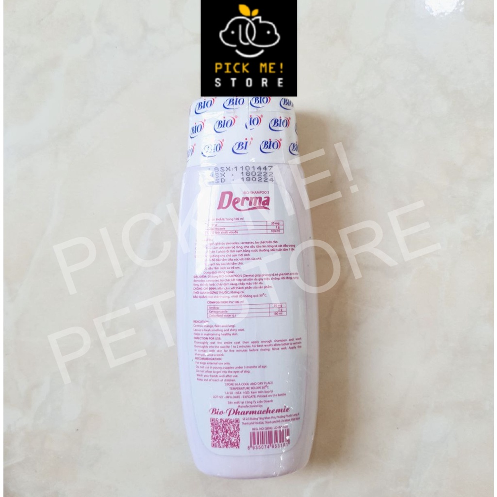 Bio Derma 150ml - Sữa tắm Ngừa Ghẻ, Nấm Da, Xà Mâu, Bệnh Ngoài Da Cho CHÓ