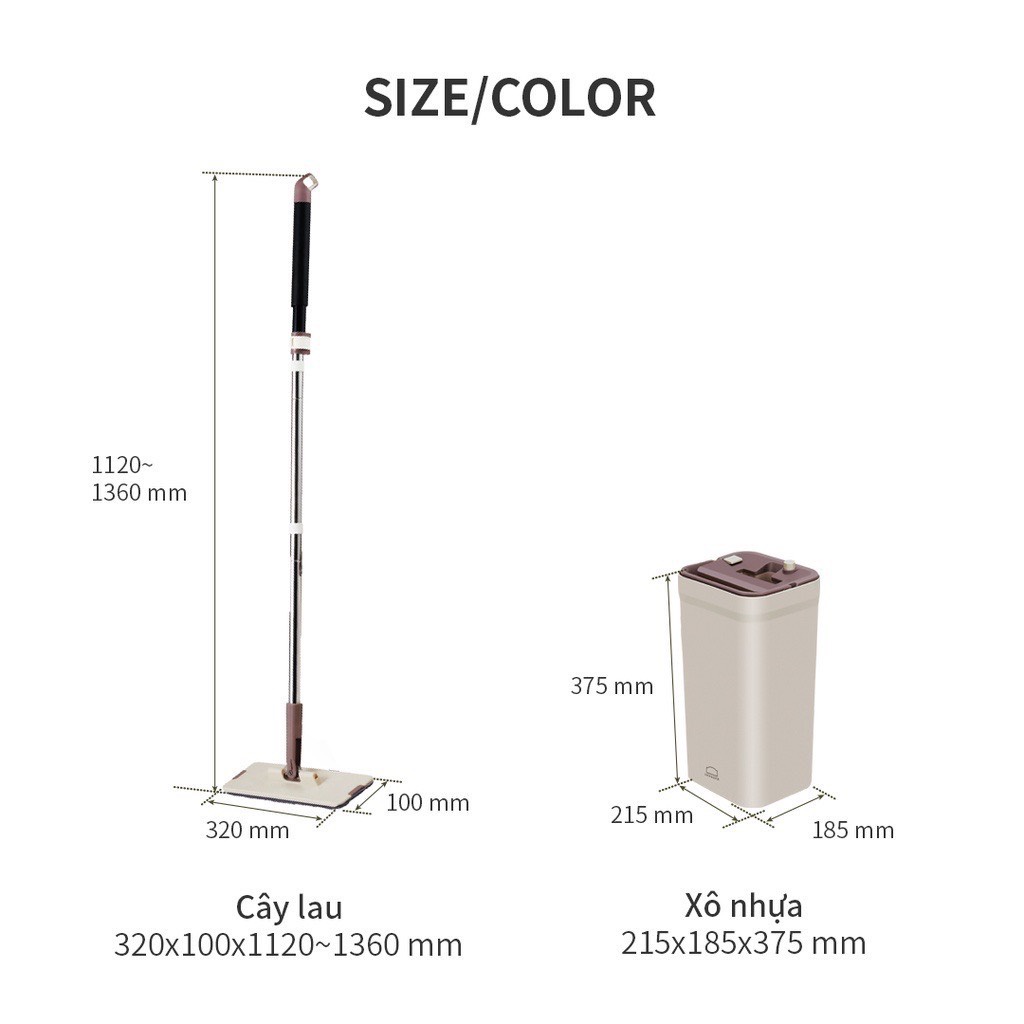 Bộ Cây Lau Nhà Vắt Thẳng SQUEEZE FLAT MOP Lock&Lock - ETM471