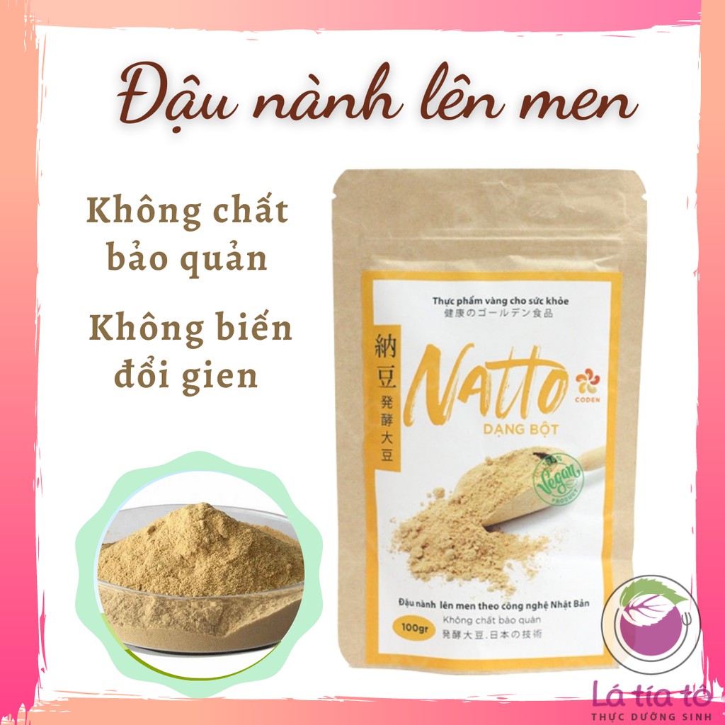 NATTO ĐẬU NÀNH LÊN MEN BỘT 100gr - LÁ TÍA TÔ