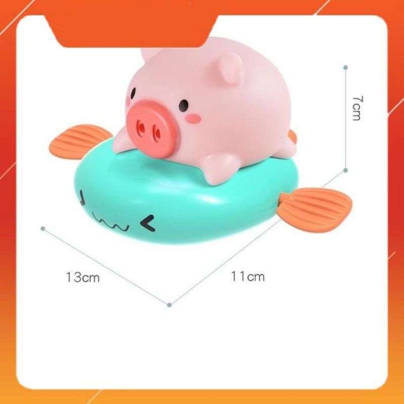Đồ chơi phòng tắm cho bé chú heo bơi thuyền chạy cót phun nước ngộ nghĩnh giá rẻ
