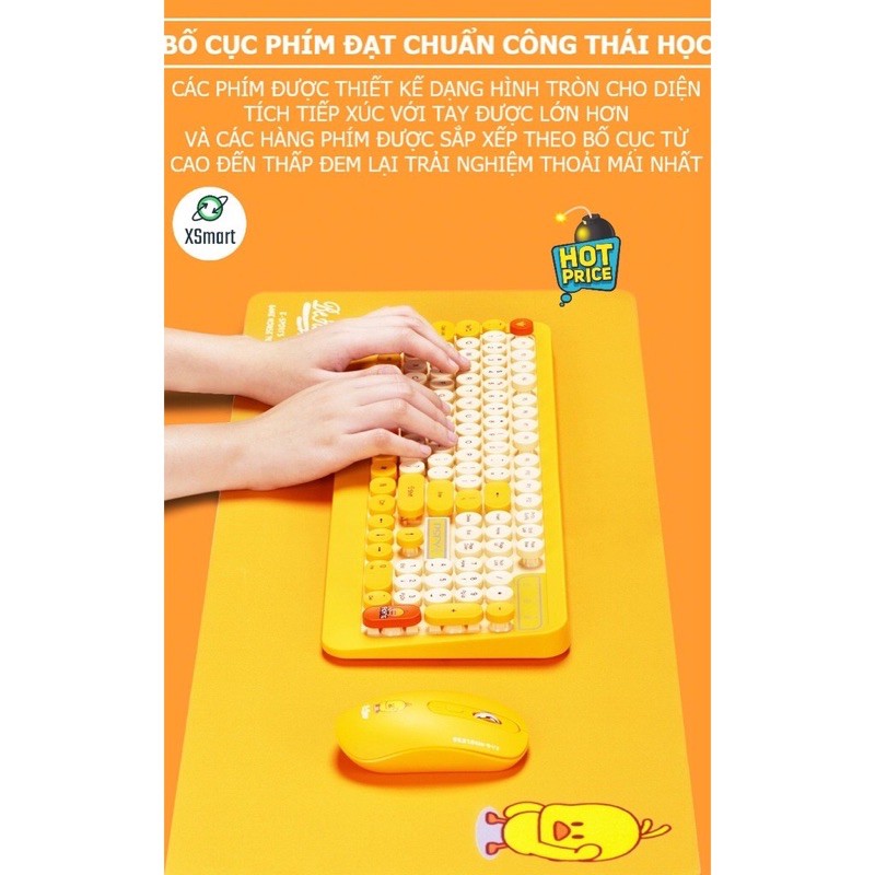 Bộ bàn phím và chuột không dây Siêu Xinh thời trang K68 màu đen vàng xanh sặc sỡ tương thích máy tính, laptop, pc | BigBuy360 - bigbuy360.vn