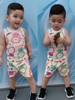Combo 5 bộ sợi tre ba lỗ cho bé