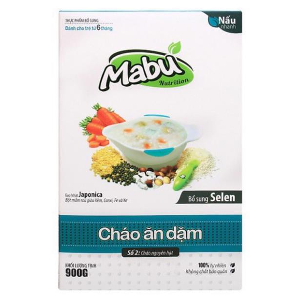 Cháo ăn dặm Mabu nguyên hạt 900g (Cháo số 2)