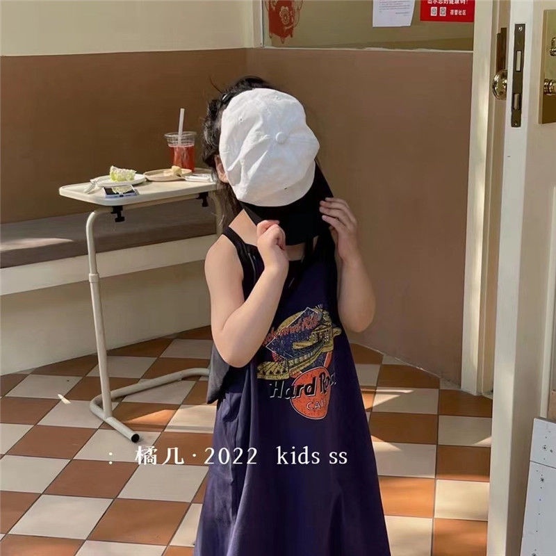 Đầm Mùa Hè 5 Món Gồm Áo Thun Tay Cộc In Họa Tiết Hoa Có Dây Đeo Hợp Thời Trang Cho Bé Gái