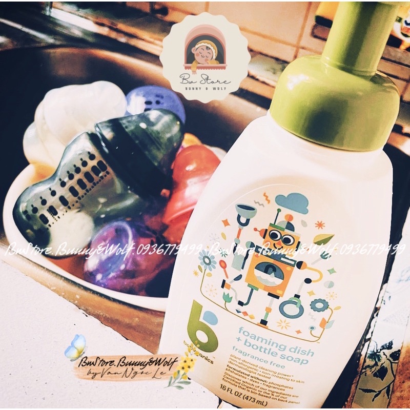 Nước Rửa Bình Sữa và Bát Đĩa BabyGanics Mỹ chai 473ml / 946ml