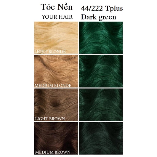 Thuốc Nhuộm Tóc Màu Rêu Đá Tplus Dark Green 44/222 Hair Dye Cream