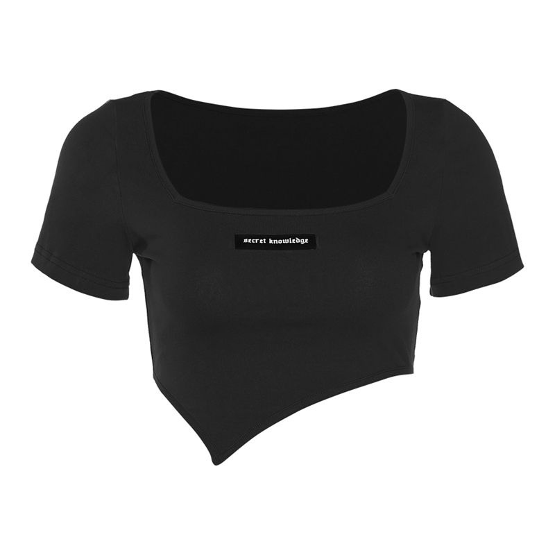 Áo thun COZOKC tay ngắn cổ vuông thiết kế độc đáo thời trang quyến rũ cho nữ