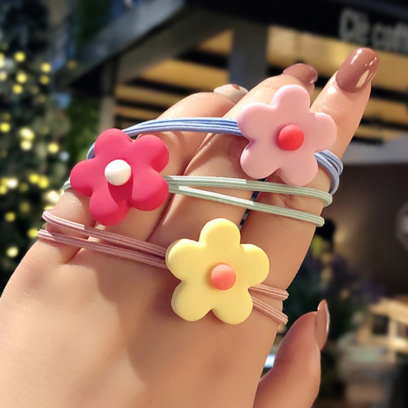 Dây buộc tóc đính hoa kiểu dáng đáng yêu cho nữ