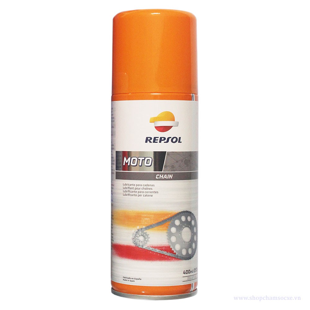 Chai xịt bảo dưỡng bôi trơn sên xe Repsol Moto Chain Lube 400ml