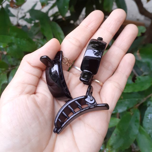 Kẹp mỏ vịt nhựa màu đen 4cm