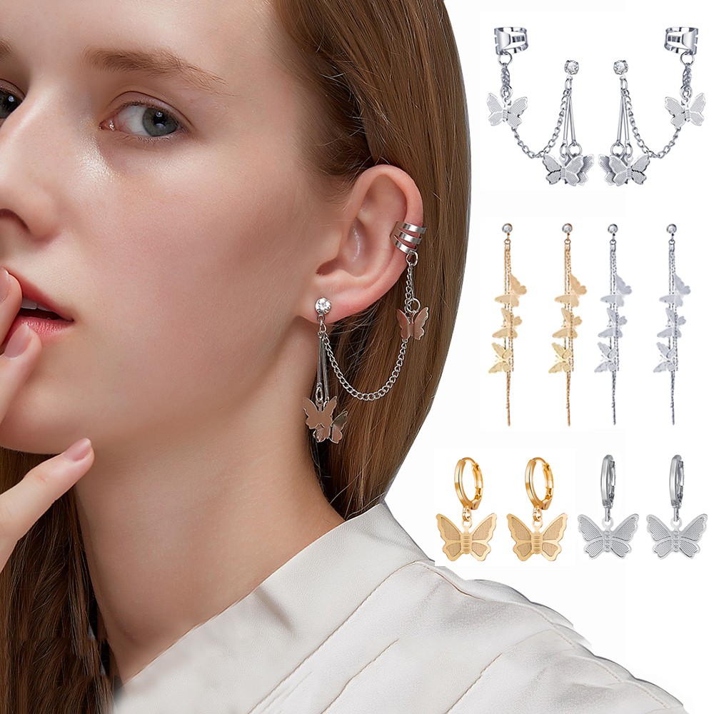 Hoa Tai Hình Bướm Phong Cách Hàn Quốc Độc Đáo Cho Nữ