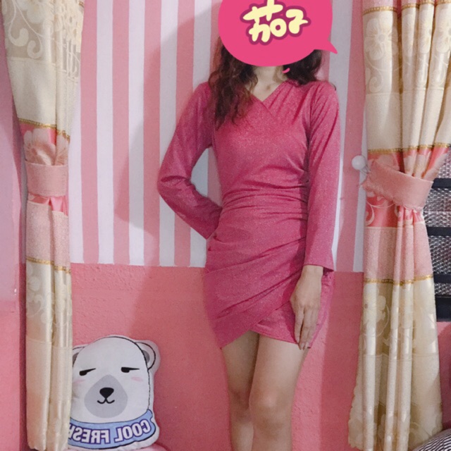 Đầm body nhún 2 bên xẻ tà nhẹ chính giữa