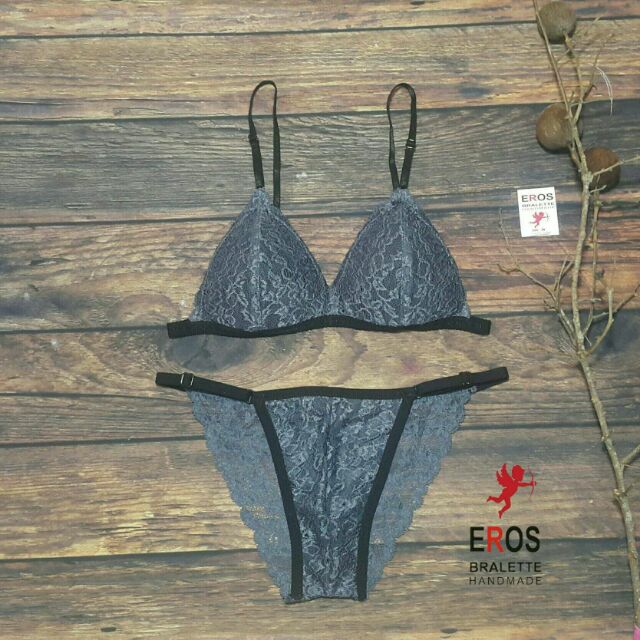 Set áo lót xám xanh