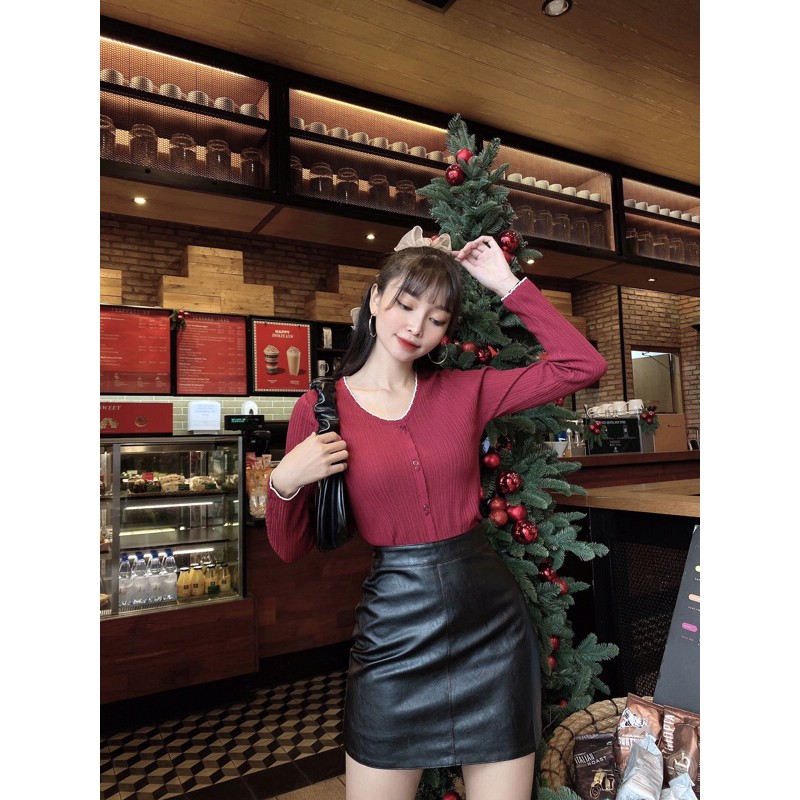 𝙇𝙖𝙙𝙮 𝙎𝙩𝙮𝙡𝙚 & 𝙊𝙪𝙩𝙛𝙞𝙩𝙨 𝘅 Chân váy da trơn