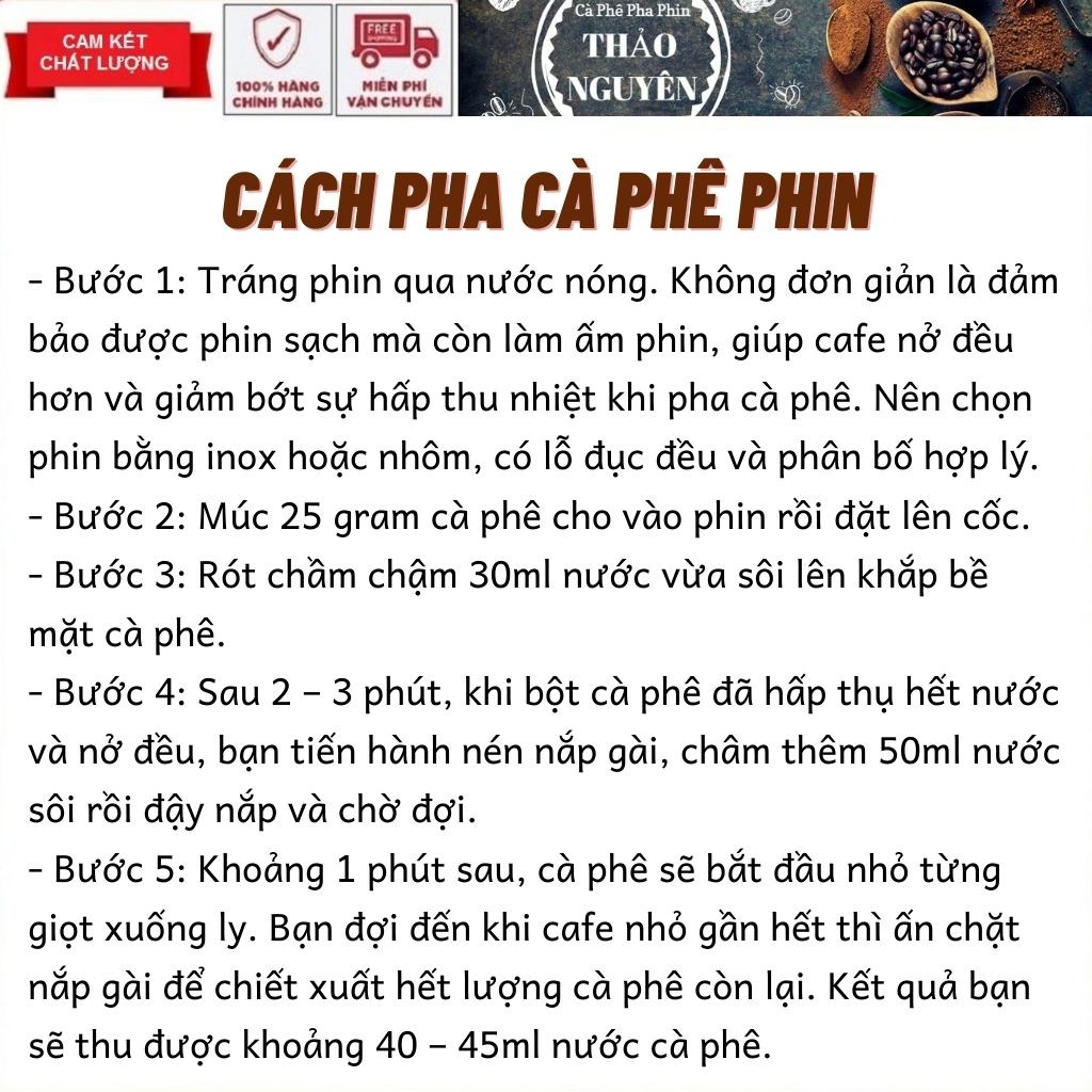 1Kg Coffee - Cà Phê rang xay bột Thảo Nguyên [Pha Phin - Pha Máy]