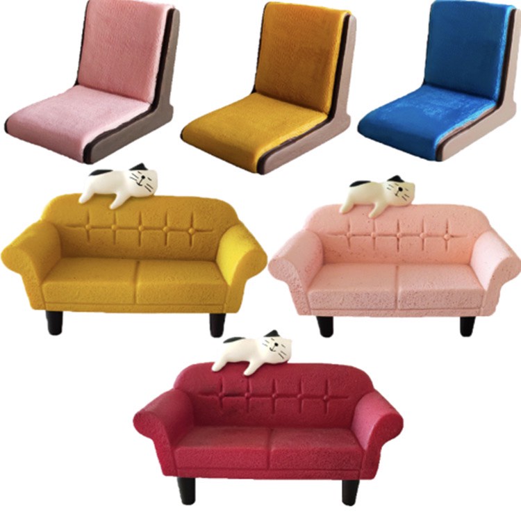 Mô Hình chú mèo Zakka Phong Cách Nhật Bản trang trí bộ sưu tập serie ghế sofa