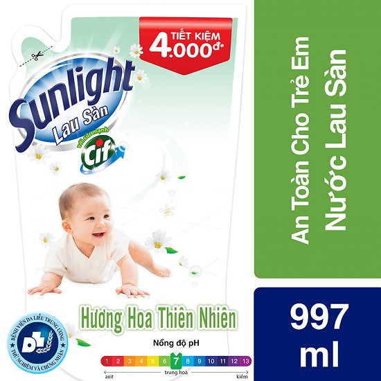 Nước lau sàn Sunlight hương hoa Diên vỹ  túi 1kg