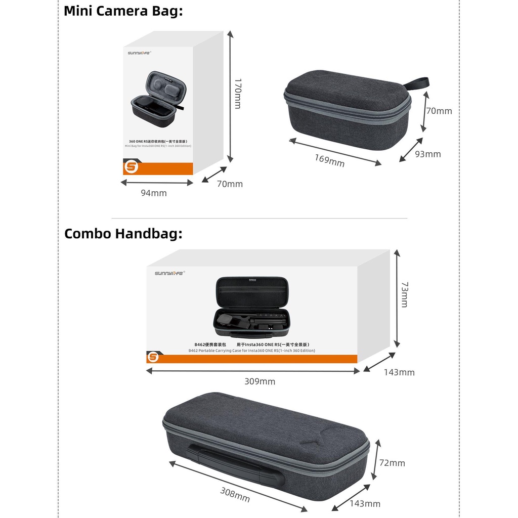 BEBETTERM Túi Đựng Camera Hành Trình Insta360 ONE RS 1-Inch