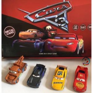 Set 4 chiếc xe ô tô Lightning Mcqueen bằng sắt chạy đà